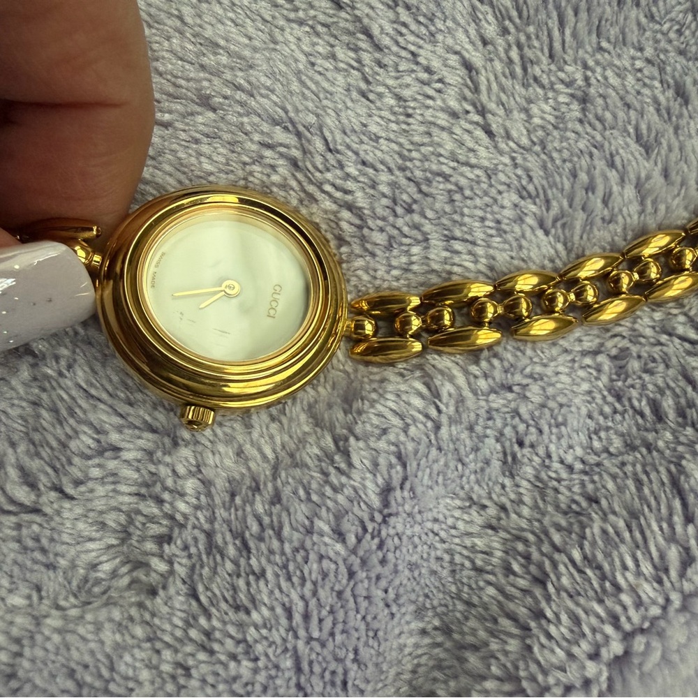 Gucci Vintage Gold Plated Change Bezel Watch FULL SET Mint Working - Picture 16 of 16